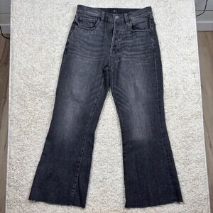 7 For All Mankind Easy Boy Bootcut Jeans‎ Charcoal Grey Raw Hem Size XX
